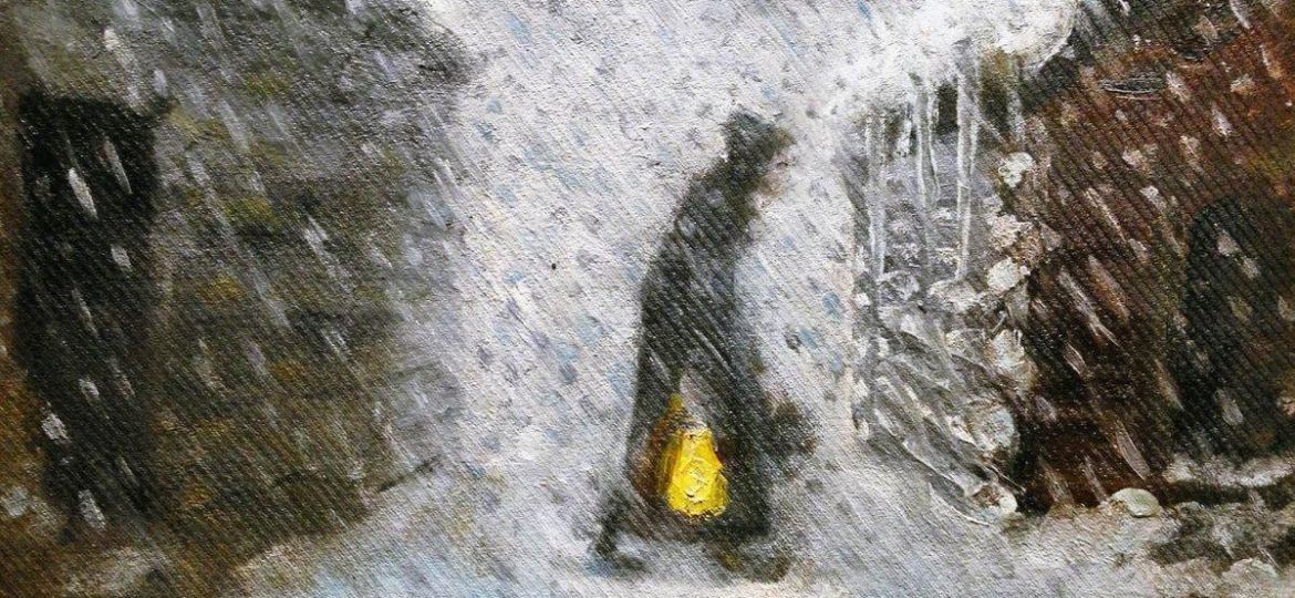 Николай Аструп - Старуха с фонарем, 1907