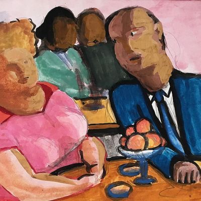 Александр Арефьев - Сцена в кафе, 1953 3