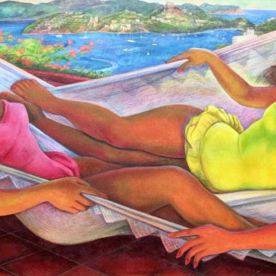 Диего Ривера - Гамак, 1956 (холст, масло, клеевая краска. Музей Долорес Ольмедо)