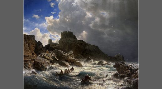Андреас Ахенбах — Марина под штормовым небом, 1853 (Музей модернизма в Милане)