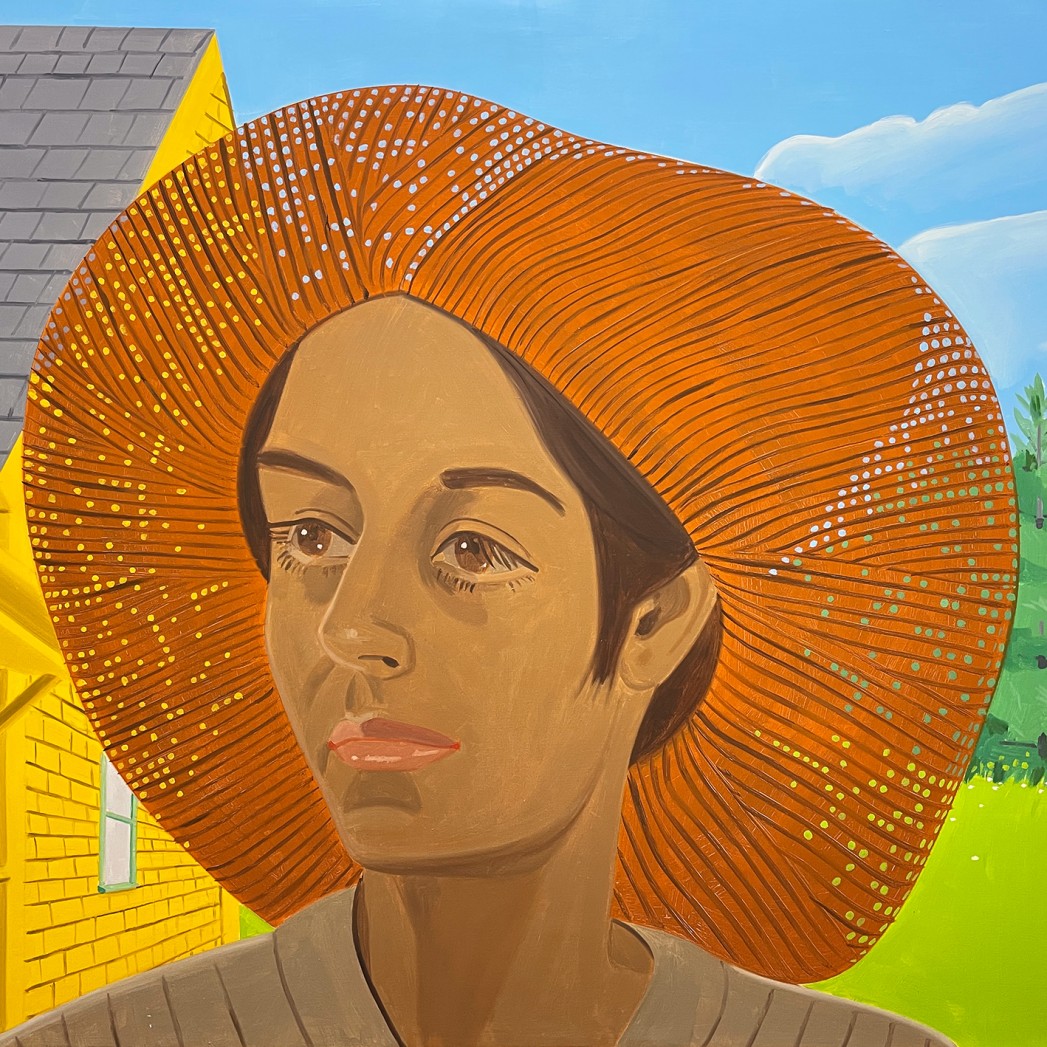 Алекс Кац — Ораньжевая шляпа, 1973 (холст, масло)