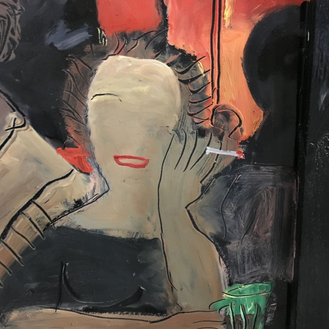 Александр Задорин — Бар, фрагмент, 1999 (оргалит на планшете, масло, эмаль)