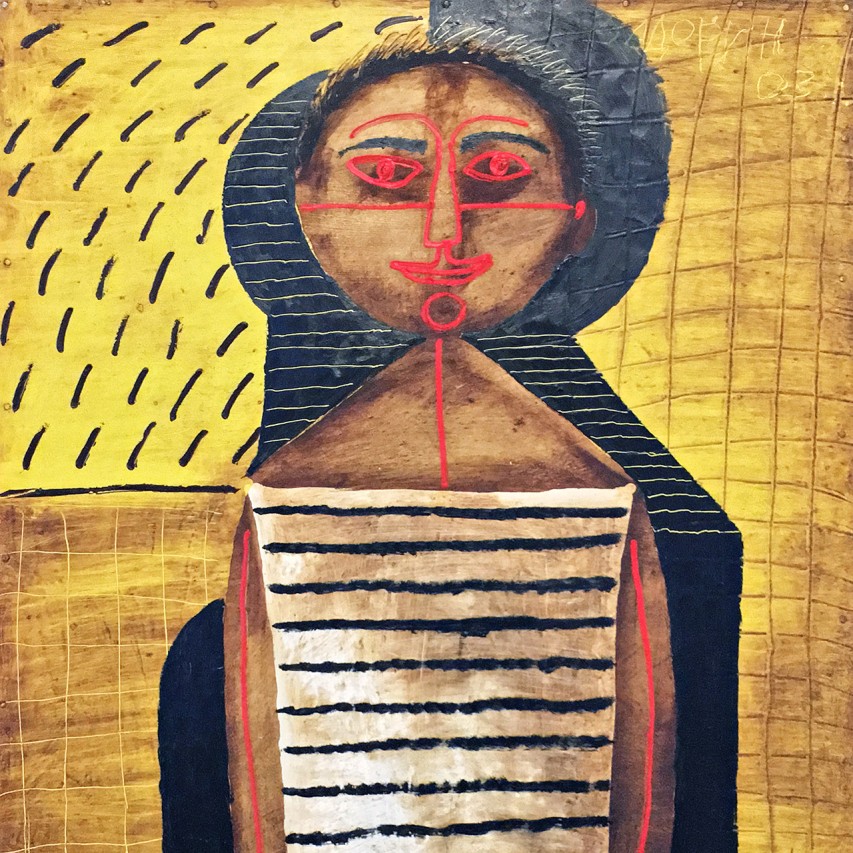 Александр Задорин — В полосатой майке, 2003 (оргалит, масло)