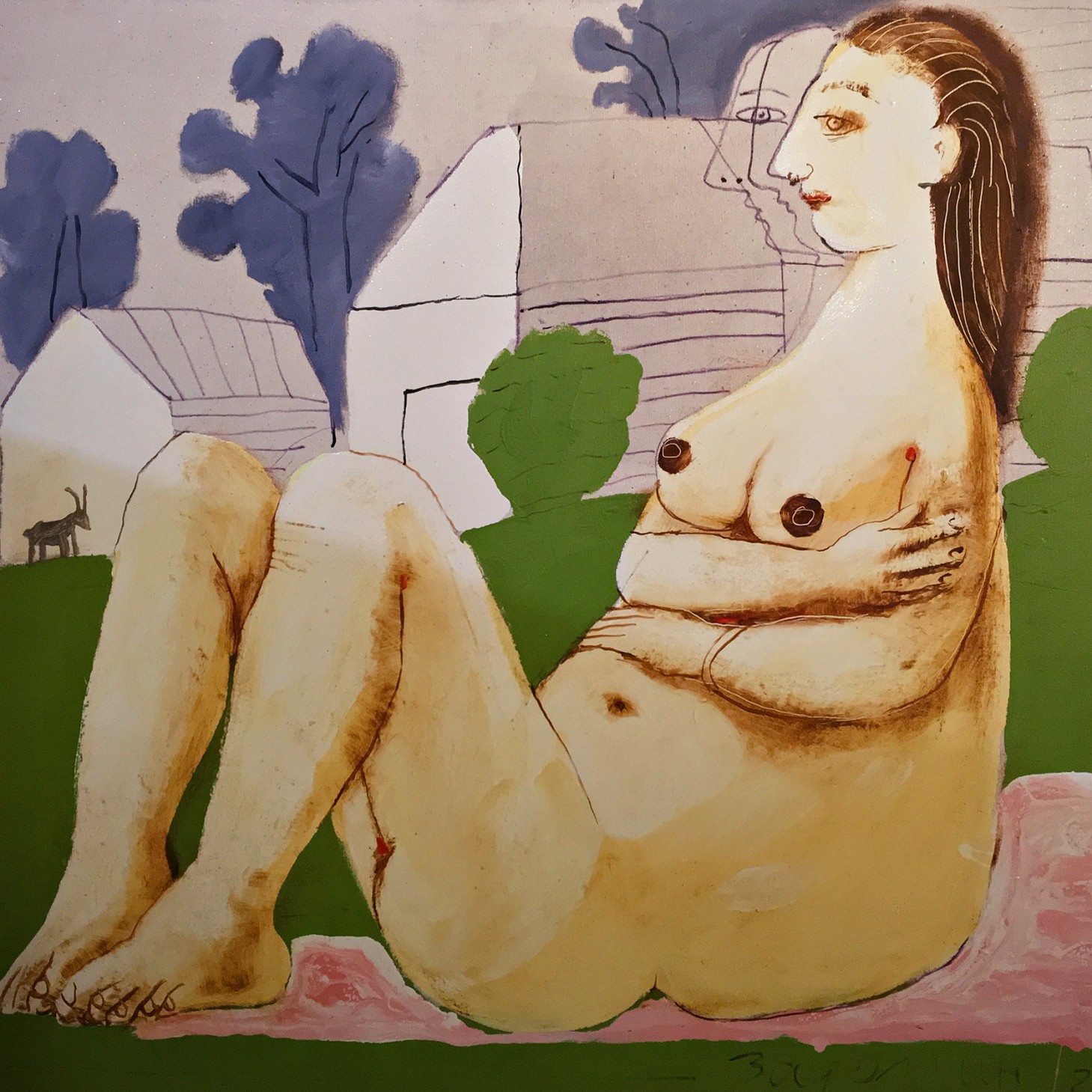 Александр Задорин — Девушка на розовом полотенце, 2002 (холст, масло)