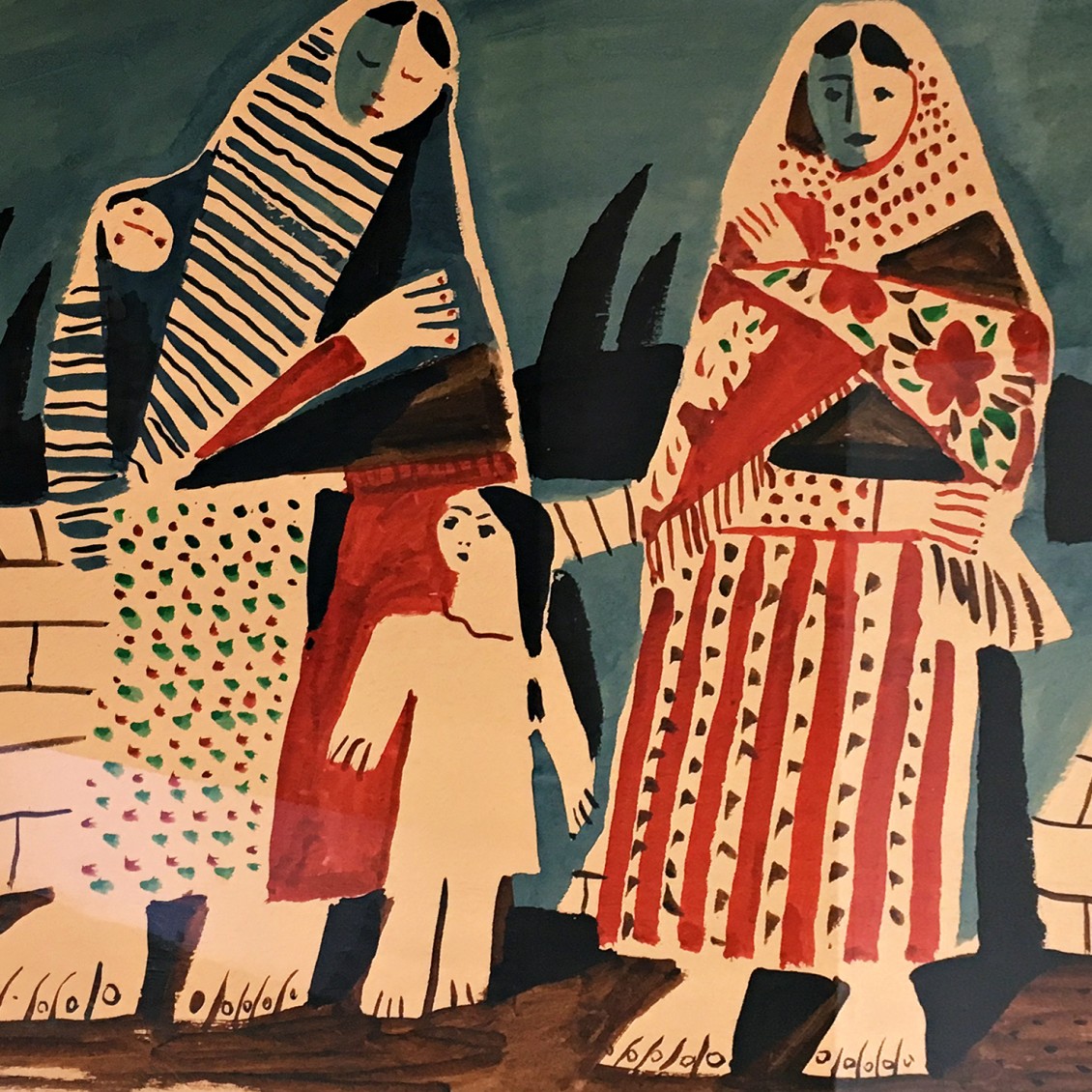 Александр Задорин — Женщины востока, 1989 (цветная бумага, тушь, гуашь)