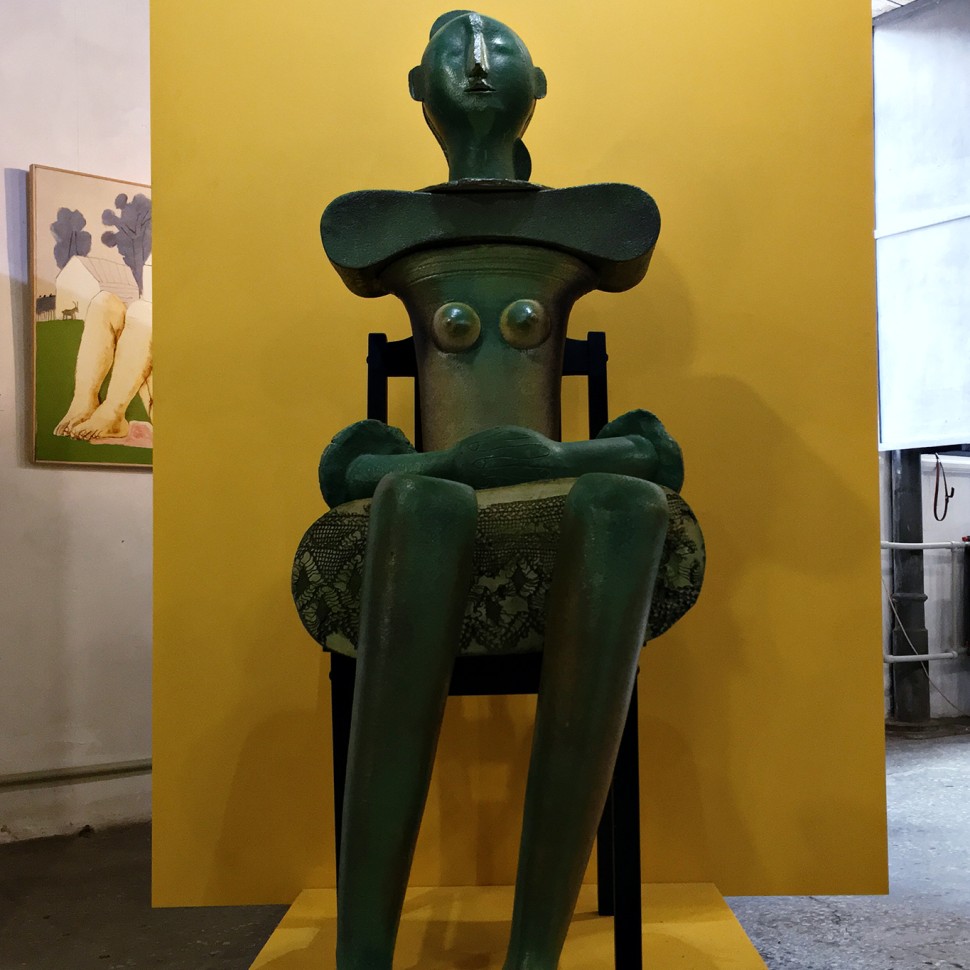 Александр Задорин — Зелёная женщина, 1987 (шамот, цветная глазурь)