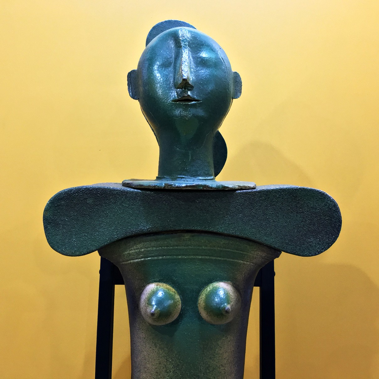 Александр Задорин — Зелёная женщина_1, 1987 (шамот, цветная глазурь)