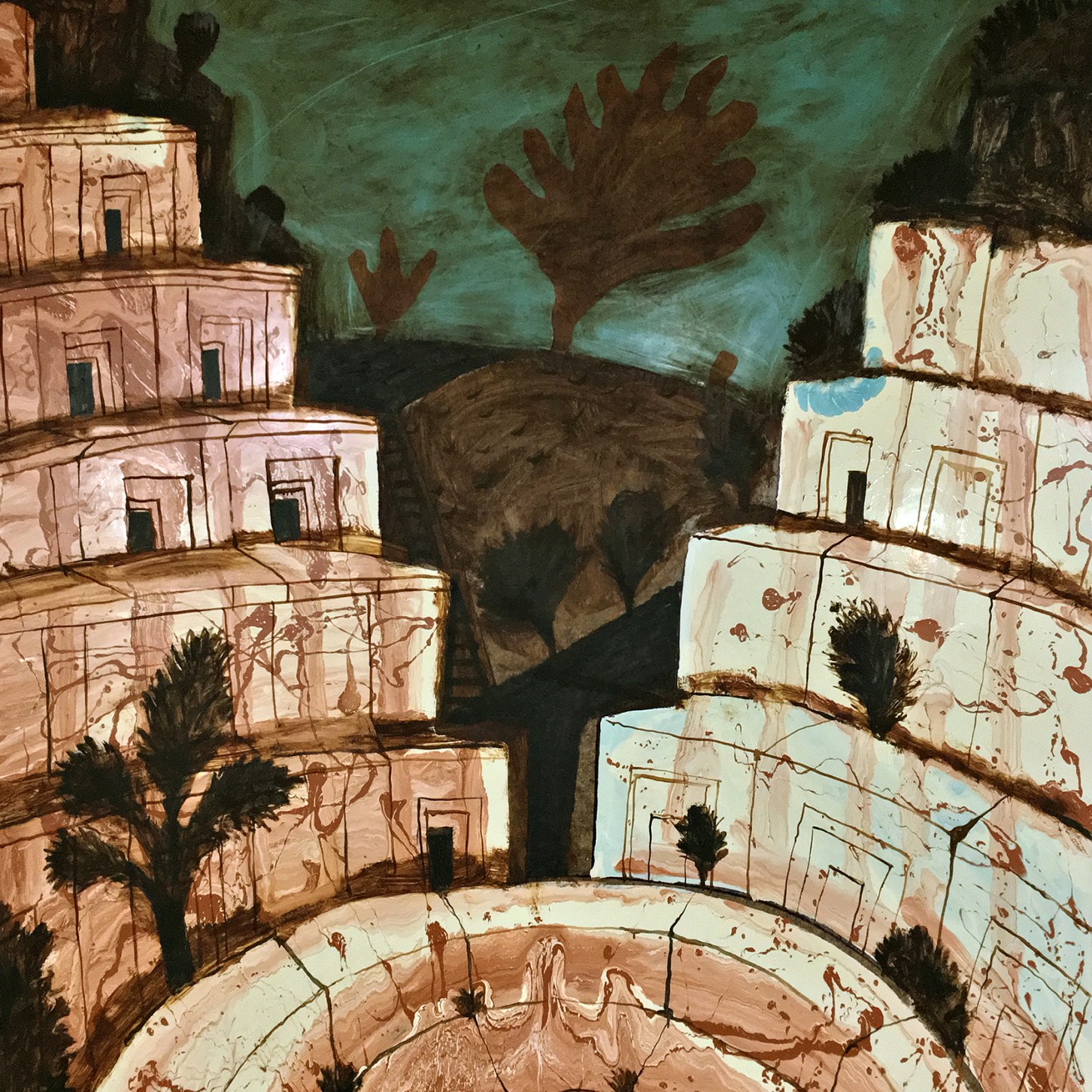 Александр Задорин — Иконный мотив, 1999 (оргалит, эмаль,  масло)