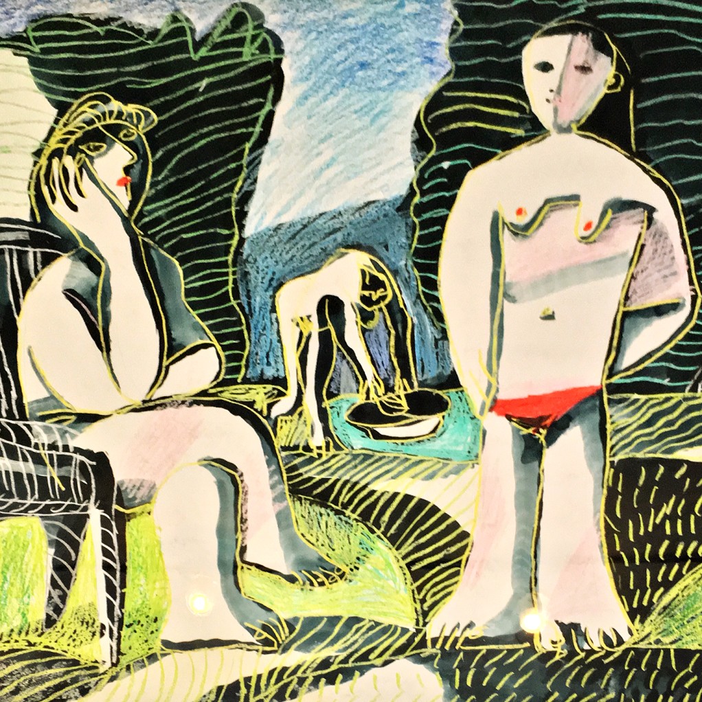 Александр Задорин — На даче, 1992 (тушь, акварель, масляная пастель)