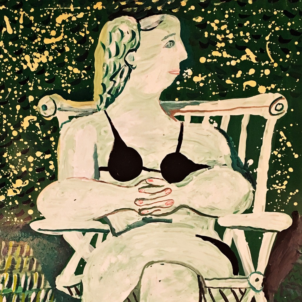 Александр Задорин — На зелёной траве, 1991 (чертёжная доска, масло, эмаль)