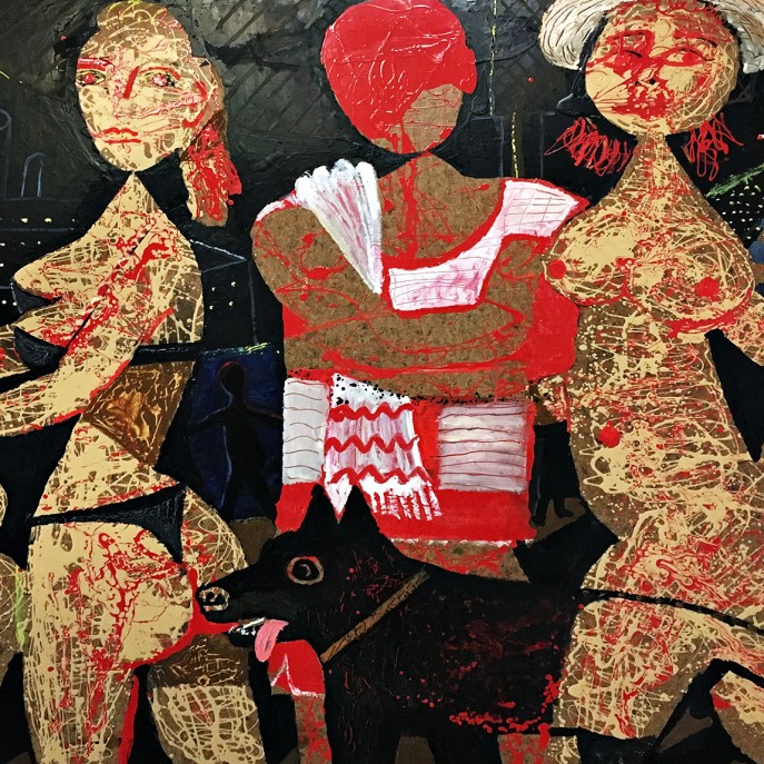 Александр Задорин — Набережная, 2003 (оргалит, эмаль, масло)