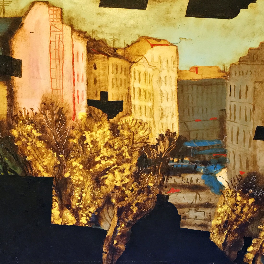 Александр Задорин — Осень на Петроградке, 2002 (холст, масло, эмаль)