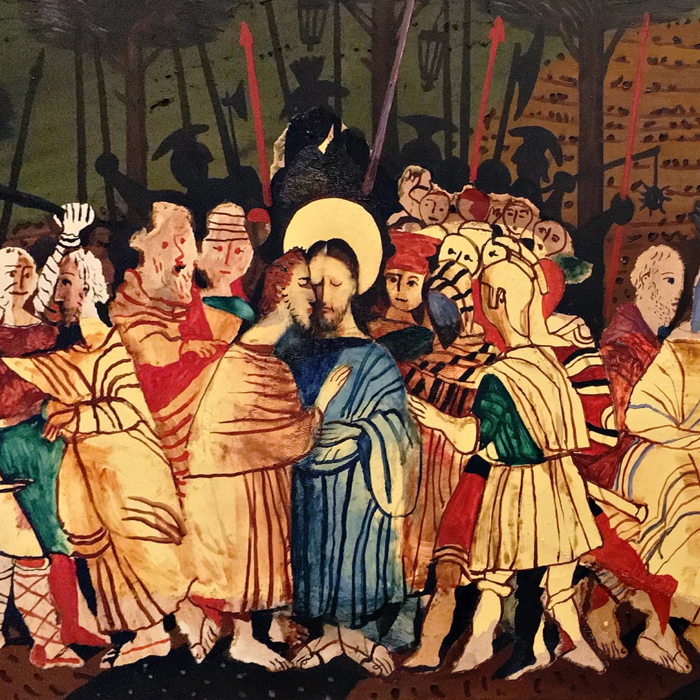 Александр Задорин — Поцелуй, 1999 (холст, масло, эмаль)