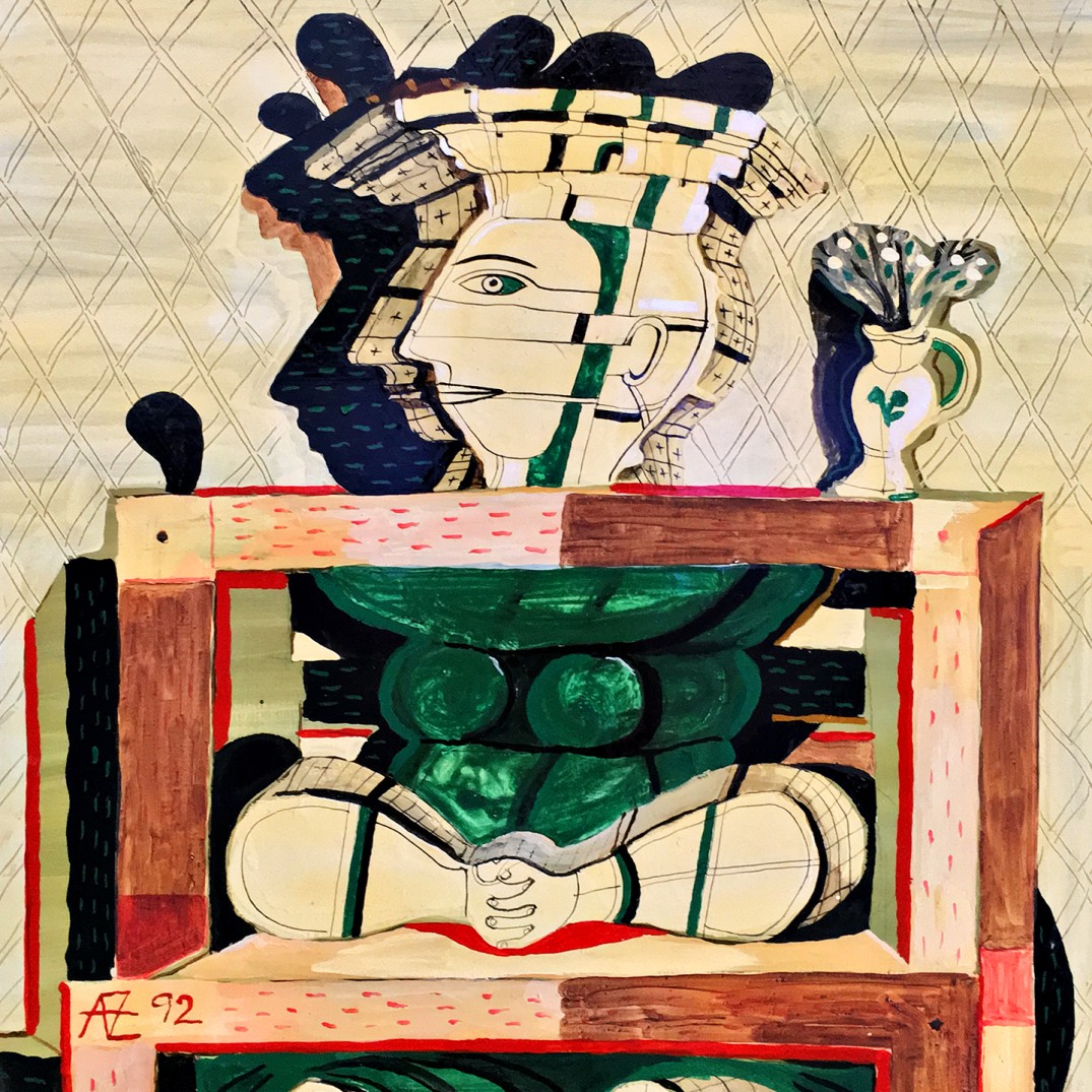 Александр Задорин — Стеллаж, 1992 (чертёжная доска, масло, эмаль)