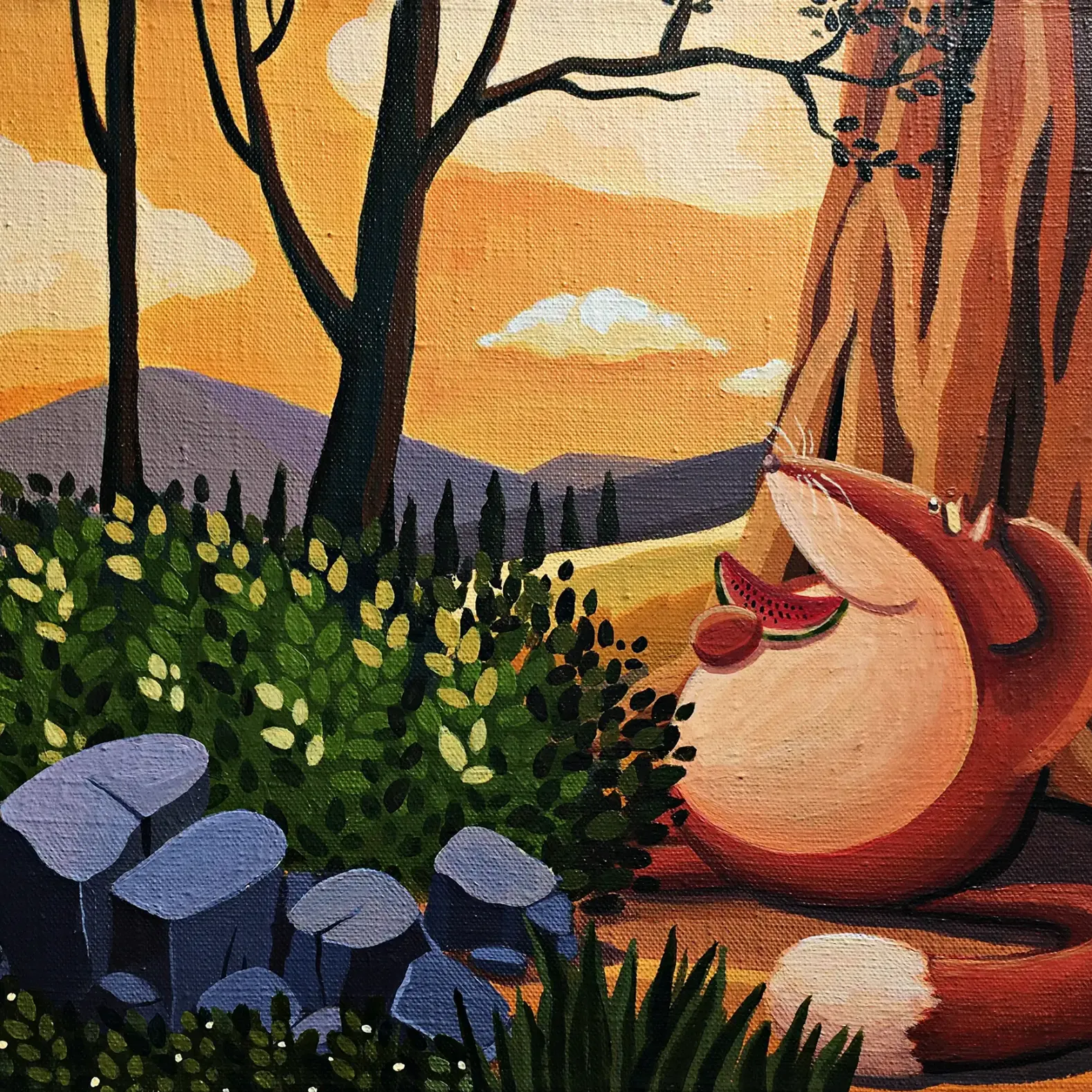 Алина Копейкина — Тайные виды на кипарисы, 2019 (холст, акрил)