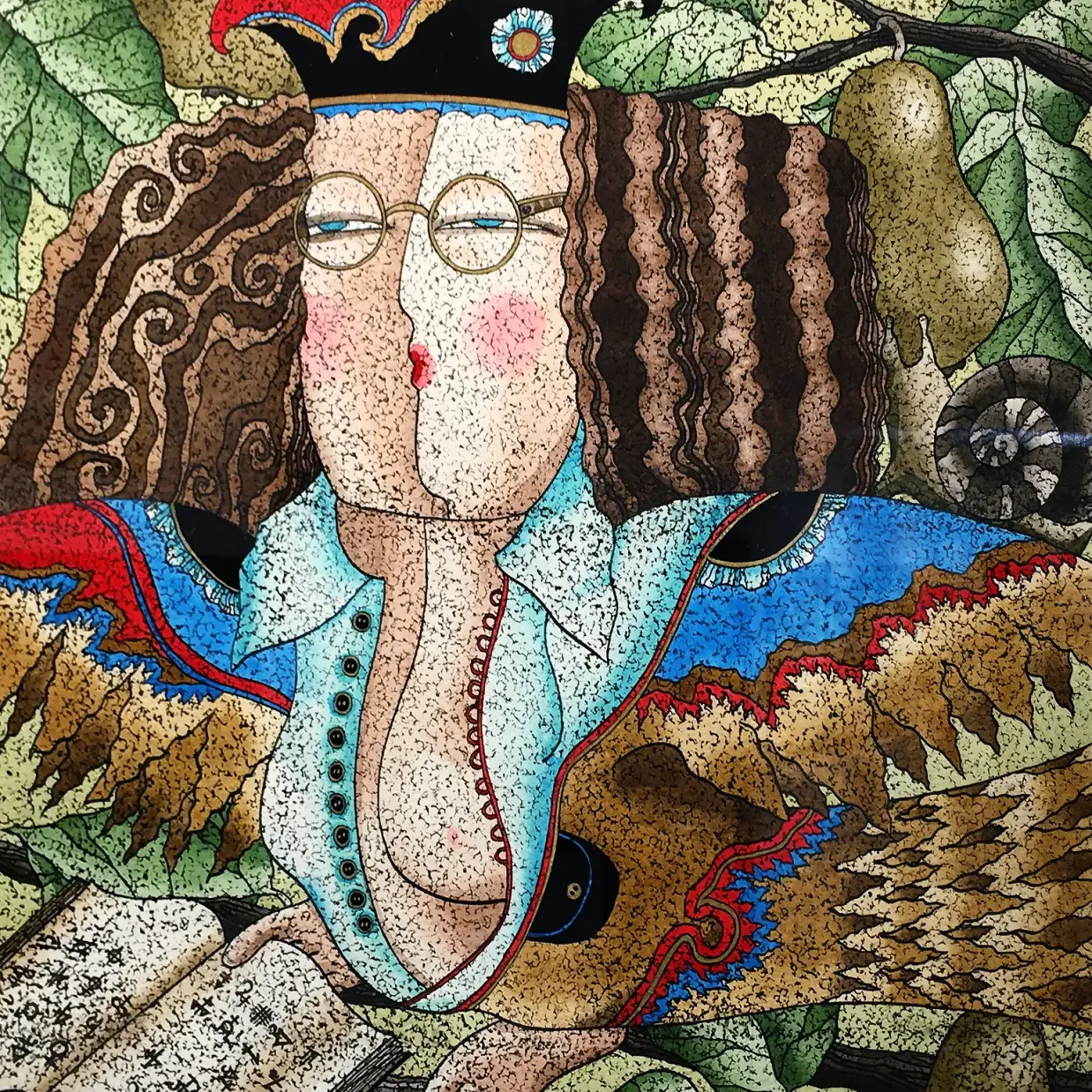 Галина Коростик — Птица ученая, 2012 (бумага, смешанная техника, тушь, перо, акварель)