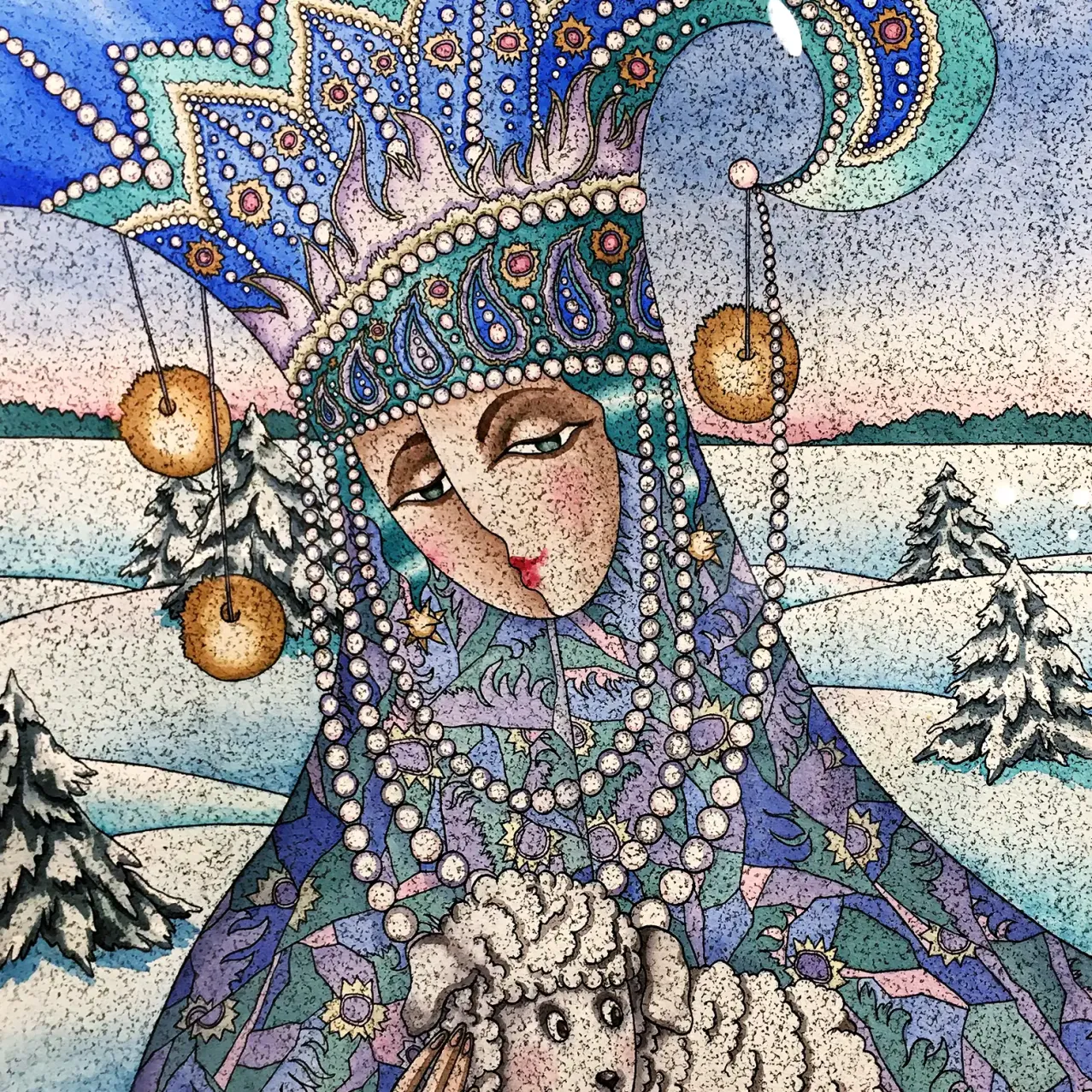 Галина Коростик — Снегурочка, 2012 (бумага, смешанная техника, тушь, перо, акварель)