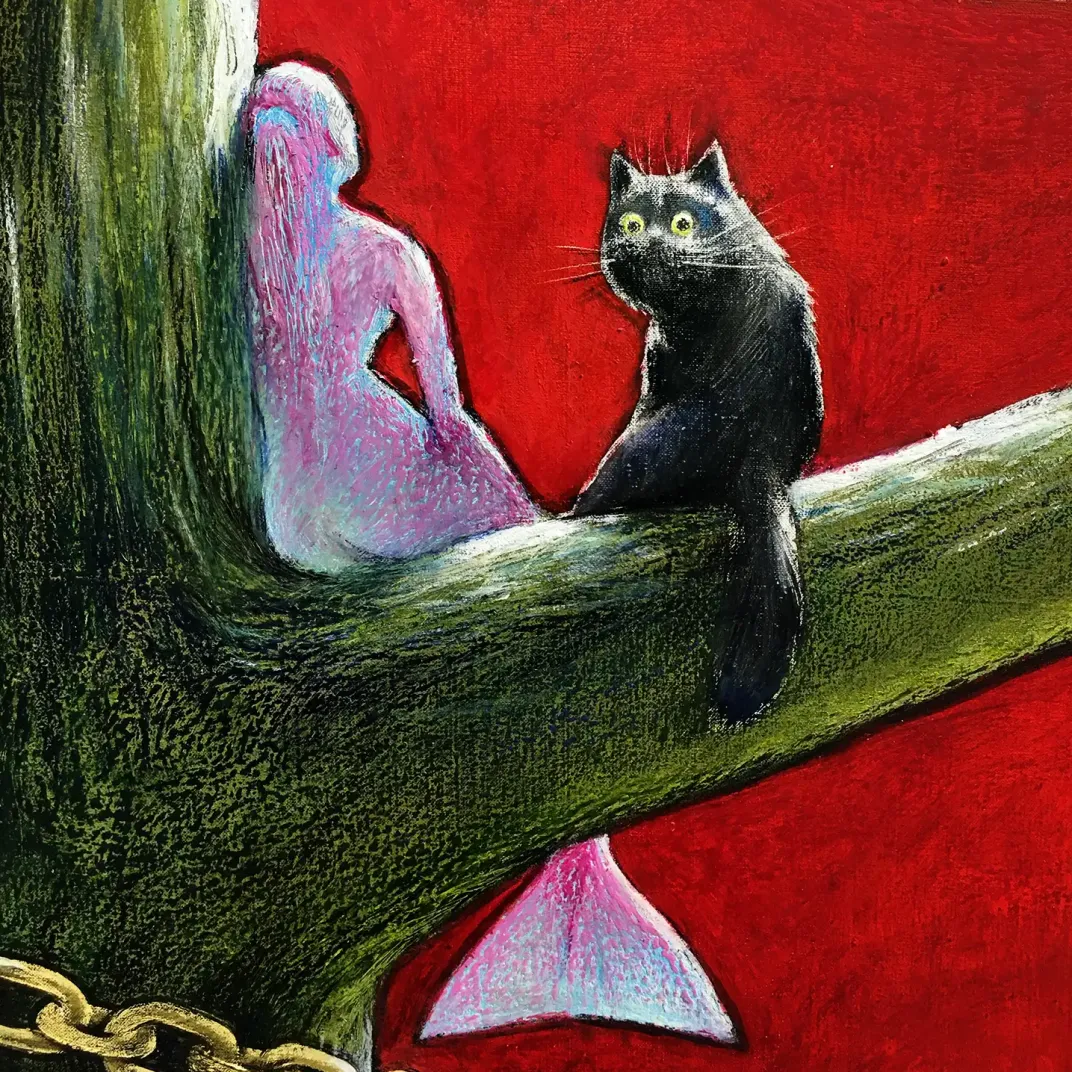 Олег Ильдюков — Лукоморье, 2017 (холст, акрил, масло, цветные карандащи)