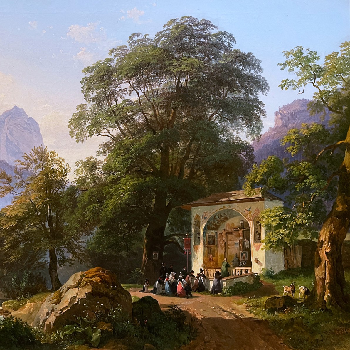 Джозеф Мартин Хёгер — Лесная часовня, 1835 (холст, масло)