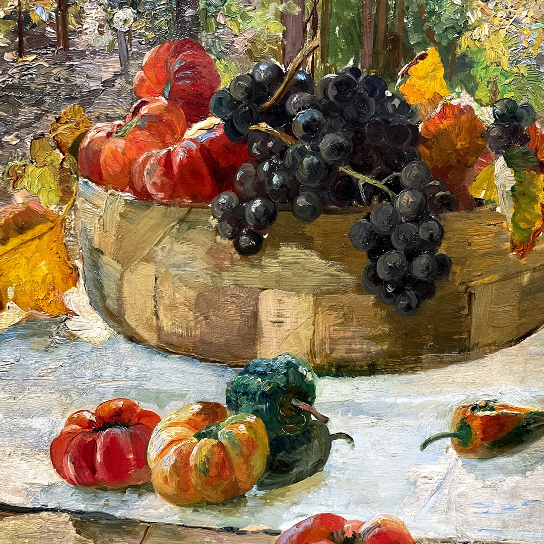 Мария Эгнер — В беседке, 1910 (бумага, картон, масло) фрагмент