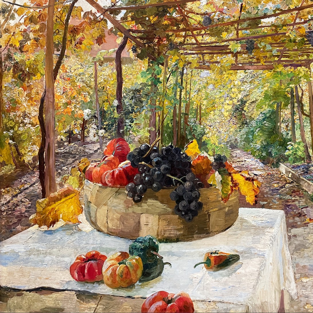 Мария Эгнер — В беседке, 1910 (бумага, картон, масло)