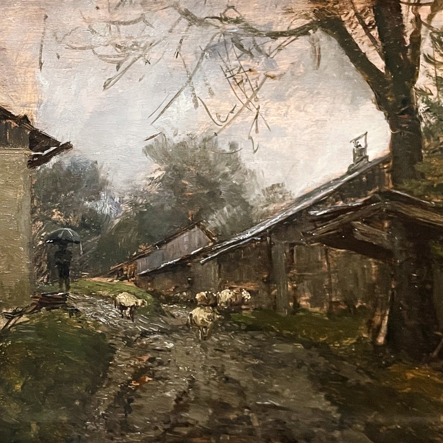 Мария Эгнер — Сельский дом под дождем, 1890 (холст, масло)