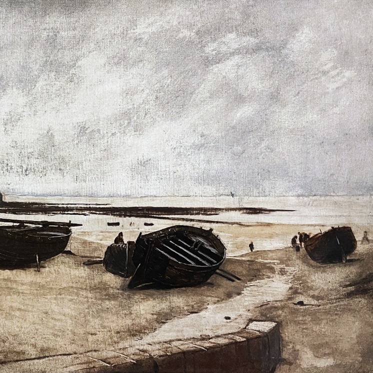 Рудольф Рибарц — Лодки на берегу, 1880 (холст, масло)