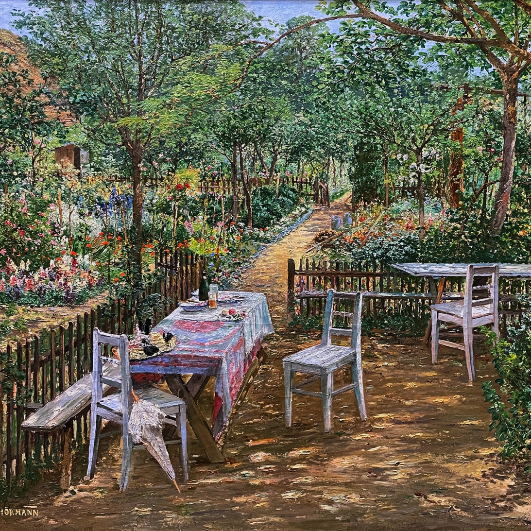 Теодор фон Херманн — Лето в саду, 1893 (холст, масло)