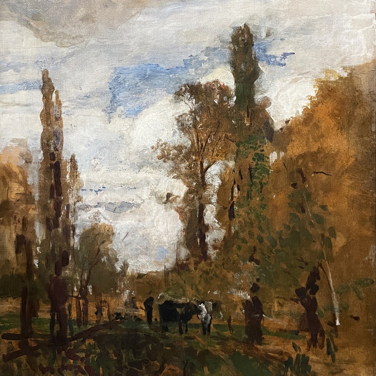 Тина Блау-Ланг — Пейзаж с черной коровой, 1880 (холст, масло)