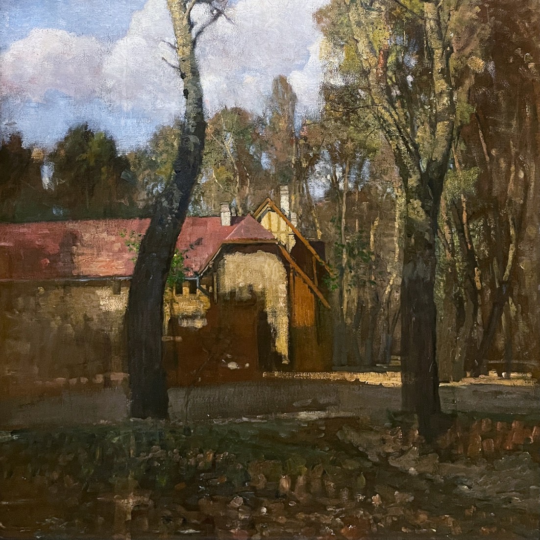 Тина Блау-Ланг — Сцена в парке Пратер, 1915 (холст, масло), Музей Леопольда