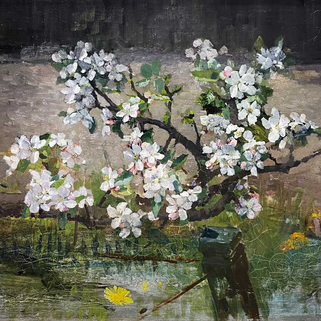 Тина Блау-Ланг — Яблоня в цвету, после 1894 (холст, масло)