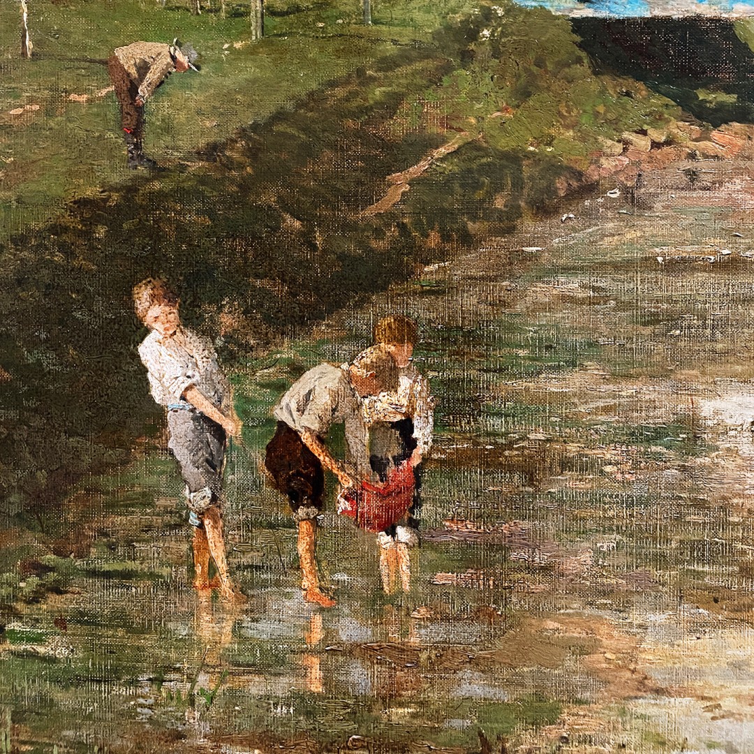 Тина Блау — Весна в Пратере, 1882 (холст, масло), фрагмент