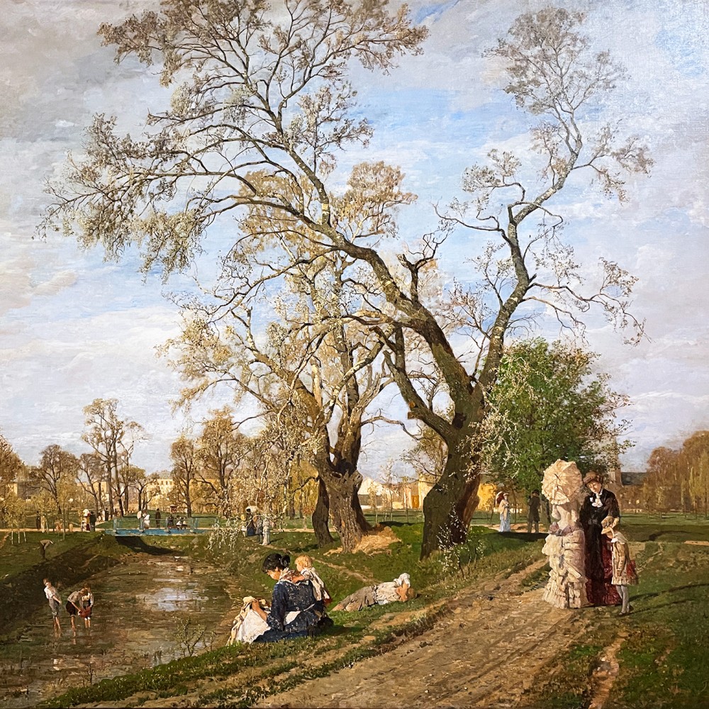 Тина Блау — Весна в Пратере, 1882 (холст, масло)