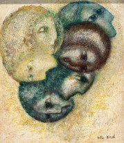 Белла Бризель — Лица на светлом фоне, 1975 (холст, масло)