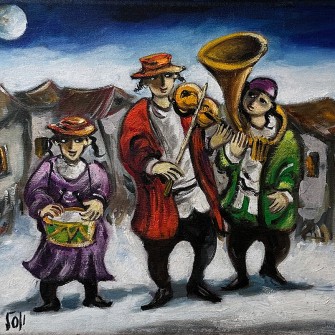 Йосл Бергнер — Три музыканта в местечке, 10080 $