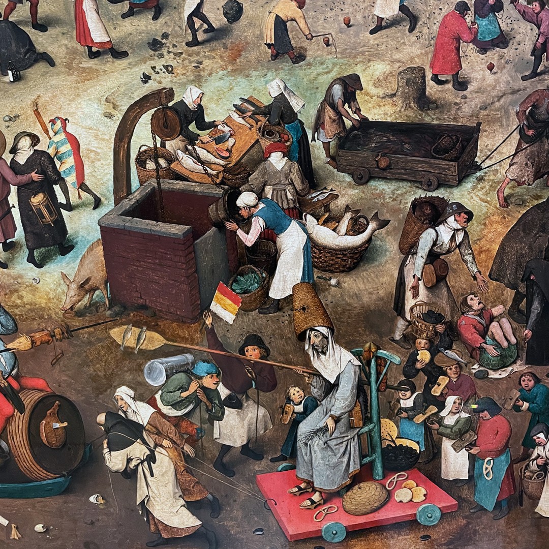 Питер Брейгель (Мужицкий) — Поединок Масленицы и Поста, 1559 (фрагмент)