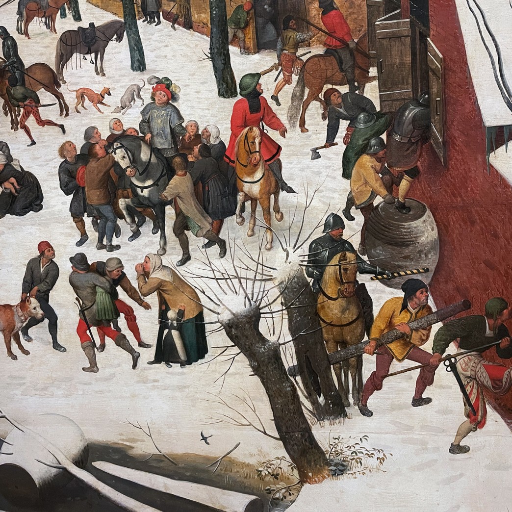 Питер Брейгель (Мужицкий) — Избиение младенцев (последняя четверть XVI в.), фрагмент