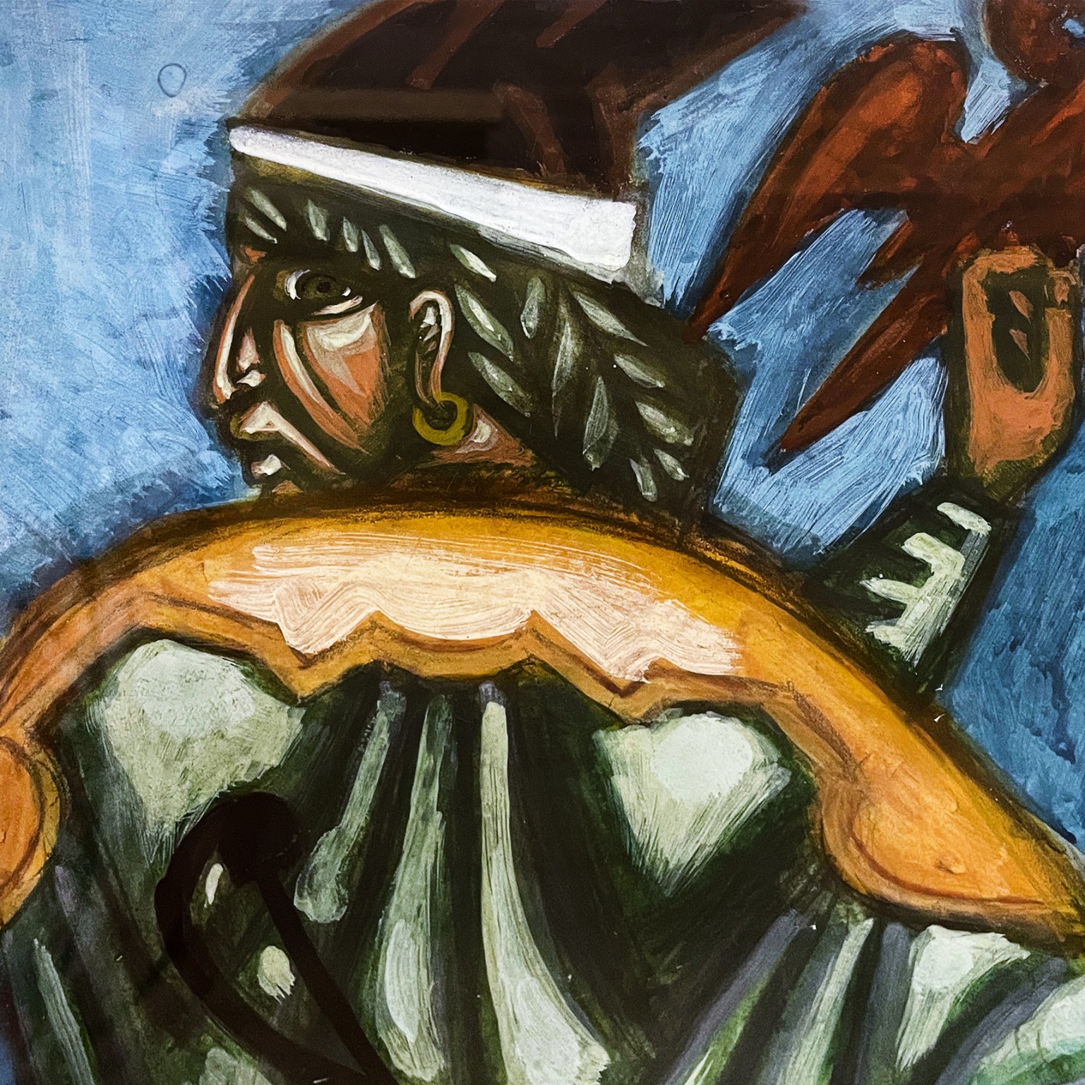 Дмитрий Стеллецкий — Декоративное панно из серии 'Времена года', Осень, 1921 (бумага, темпера, графитный карандаш), 1921, Франция (фрагмент)