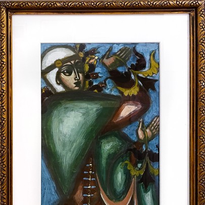 Дмитрий Стеллецкий — Декоративное панно из серии 'Времена года', Весна, 1921 (бумага, темпера, графитный карандаш), 1921, Франция