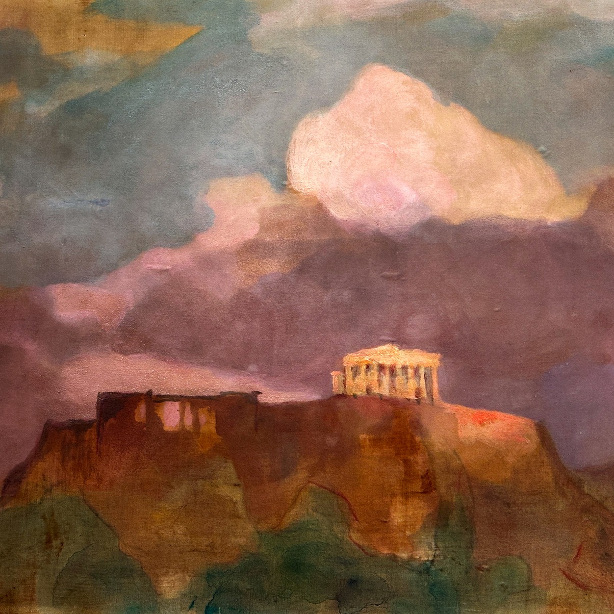 Михалис Эконому — Акрополь (картон, масло)