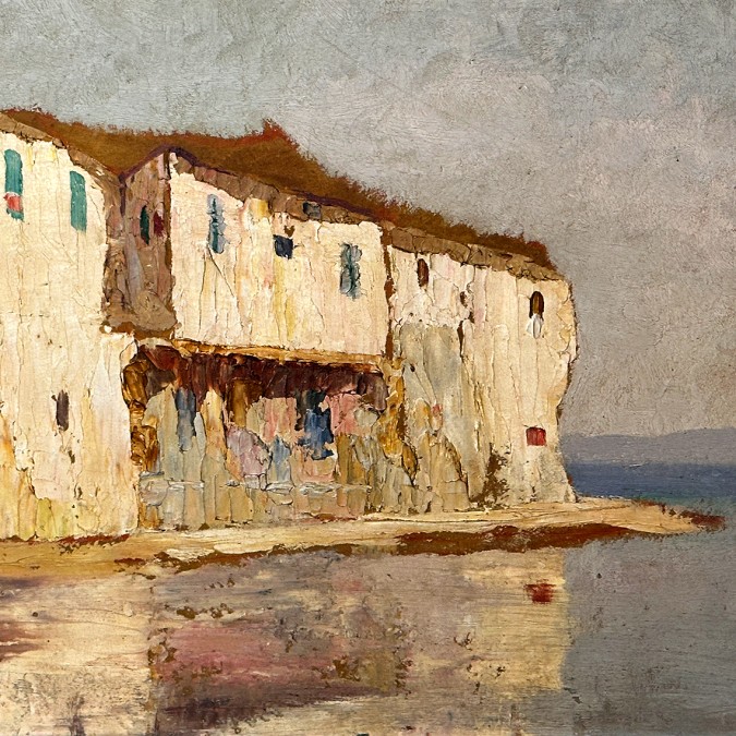 Михалис Эконому — Дом на юге Франции (картон, масло)