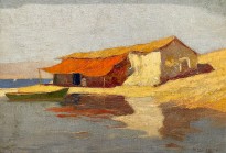 Михалис Эконому — Дом с красным навесом II (фланель, масло)