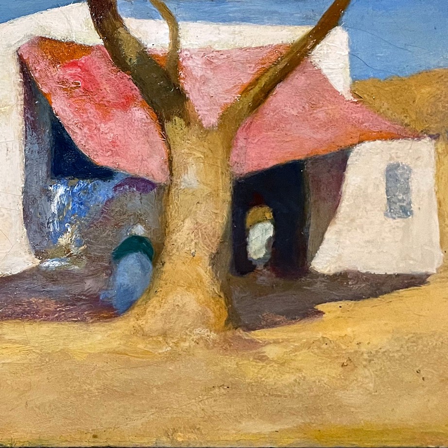 Михалис Эконому — Дом с красным навесом (фланель, масло)