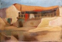 Михалис Эконому — Дом с лоджией (картон, масло)