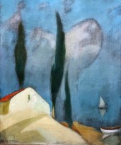 Михалис Эконому — Красная гора (фланель, масло)