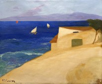 Михалис Эконому — Морской пейзаж (фланель, масло)