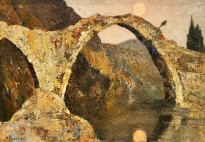 Михалис Эконому — Мост, 1920 (фланель, масло)