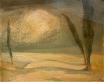 Михалис Эконому — Ночной пейзаж (фланель, масло)