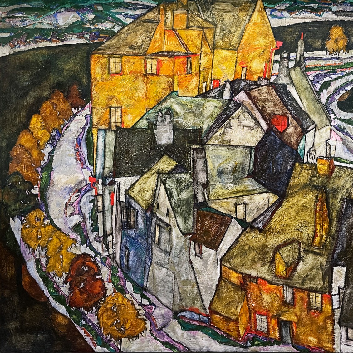 Полумесяц домов (городок на острове), 1915 (холст, масло)