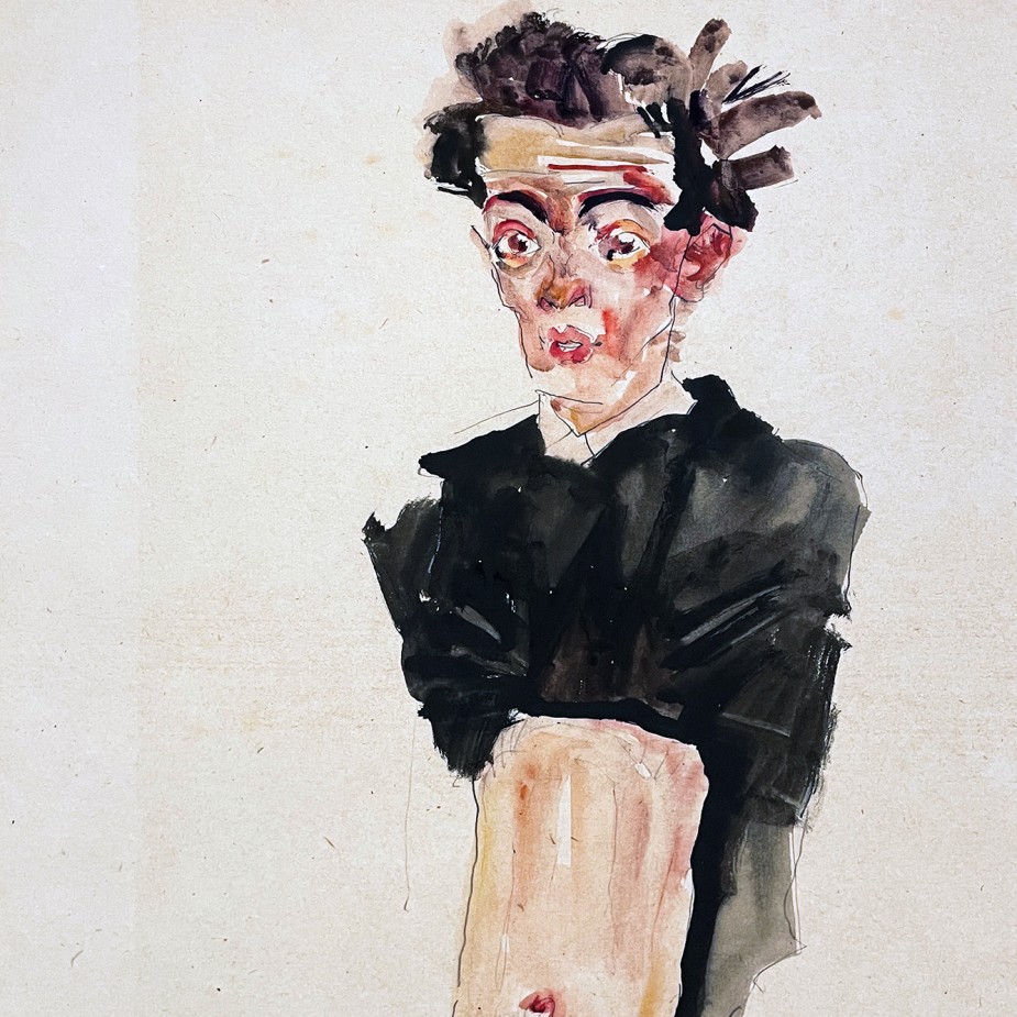 Эгон Шиле — Автопортрет с голым пупком, 1911 